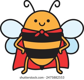 Cute cartoon bee wearing a robe