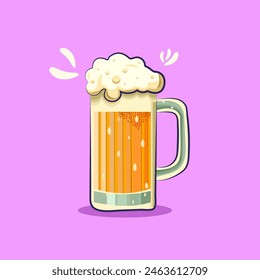 cute cartoon beer vector IIlustration for logo, elements, clipart. happy beer national