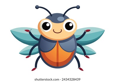 A cute cartoon beetle vector Illustration