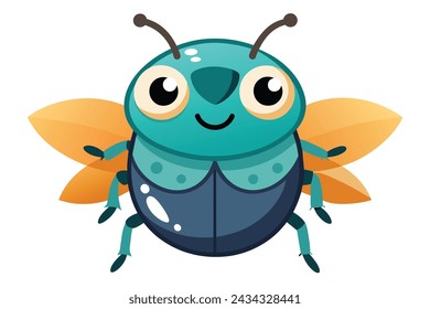 A cute cartoon beetle vector Illustration