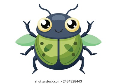 Un lindo escarabajo de dibujos animados vector Ilustración