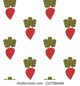 cute cartoon beets seamless vector pattern background illustration