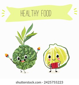 Cute  cartoon bergamot characters with different activities. Flat vector illustration, funny fruits. Organic food.