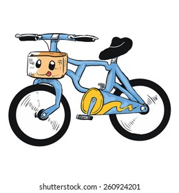 A cute cartoon bicycle character
