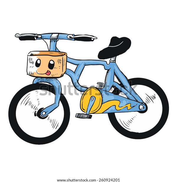 Cute Cartoon Bicycle Character Stock Vector (Royalty Free) 260924201