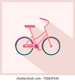 Bicicleta de dibujos animados, aislada con sombras. Ilustración del vector