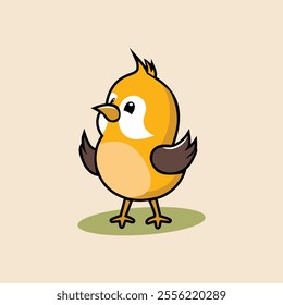 Cute Cartoon Bird Character Illustration