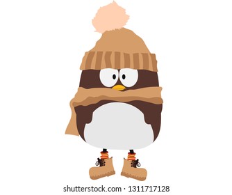 cute cartoon bird in clothes