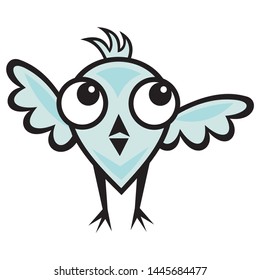 Cute cartoon bird. Vector illustration