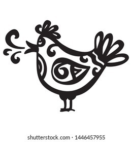 Cute cartoon bird. Vector illustration