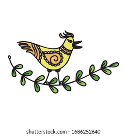 Cute cartoon bird. Vector illustration