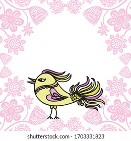 Cute cartoon bird. Vector illustration