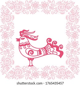 Cute cartoon bird. Vector illustration