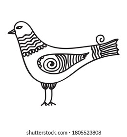 Cute cartoon bird. Vector illustration
