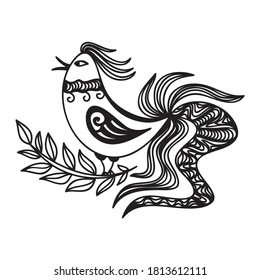 Cute cartoon bird. Vector illustration