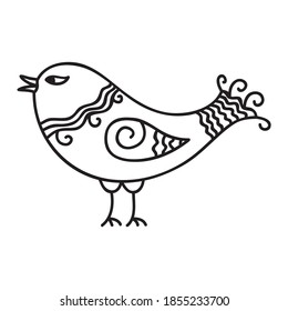 Cute cartoon bird. Vector illustration