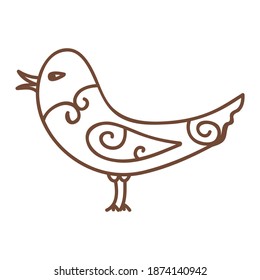 Cute cartoon bird. Vector illustration