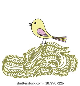 Cute cartoon bird. Vector illustration