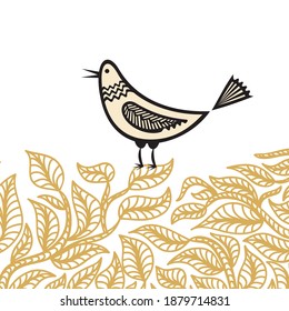 Cute cartoon bird. Vector illustration