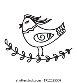 Cute cartoon bird. Vector illustration