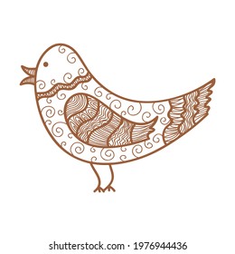 Cute cartoon bird. Vector illustration