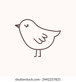 Cute cartoon Bird vector illustration. Illustration is perfect for spring, Easter crafts, invitations and other graphics.