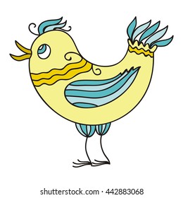 Cute cartoon bird. Vector illustration.