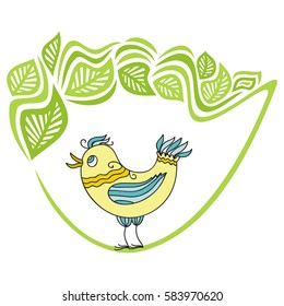 Cute cartoon bird. Vector illustration.
