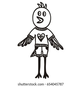 Cute cartoon bird. Vector illustration.