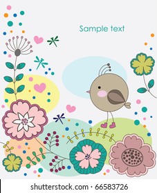 cute cartoon bird. vector illustration