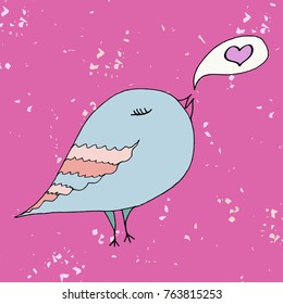 Cute cartoon birdie, vector