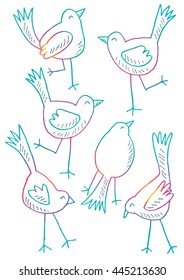 Cute cartoon birds
