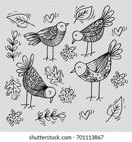 Cute cartoon birds