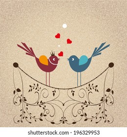 Cute cartoon birds on vector