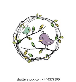 Cute  cartoon birds in vector