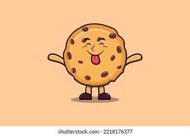 Dibujo lindo Biscuits personaje con expresión llamativa en moderna ilustración de estilo lindo