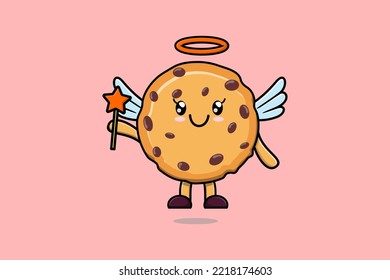 Cute Cartoon Biscuits Charakter in Form von Fee in 3D-Cartoon-Stil Konzept