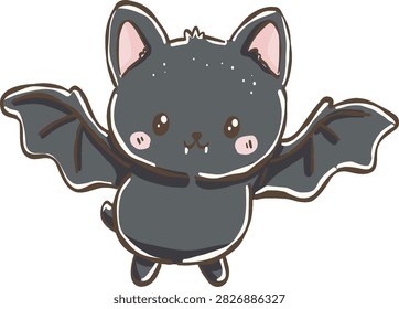 Cute cartoon black bat