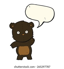 cute cartoon black bear with speech bubble