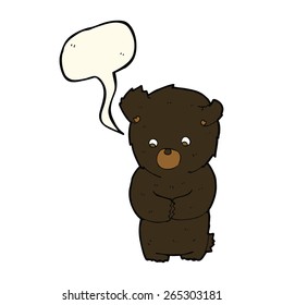 lindo caricatura oso negro con burbuja de habla