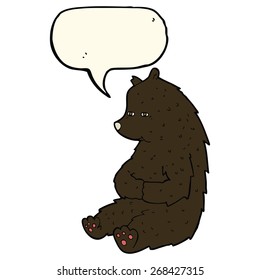 cute cartoon black bear with speech bubble