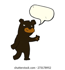 lindo caricatura oso negro con burbuja de habla