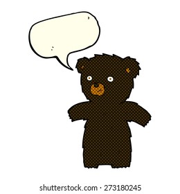 cute cartoon black bear with speech bubble