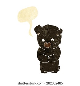 süßer Karikaturenbär mit Sprachblase