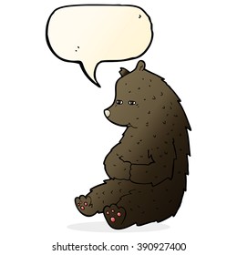 cute cartoon black bear with speech bubble