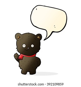 cute cartoon black bear with speech bubble