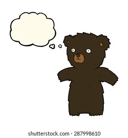 cute cartoon black bear with thought bubble