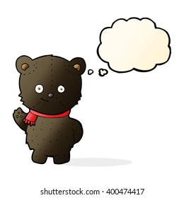cute cartoon black bear with thought bubble