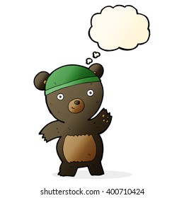 cute cartoon black bear with thought bubble