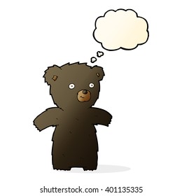 cute cartoon black bear with thought bubble